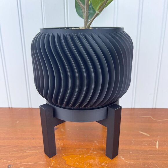 Vilex Indoor Planter Pot, Planter w/ Drainage Hole and Drip Tray - Picture 2 of 9